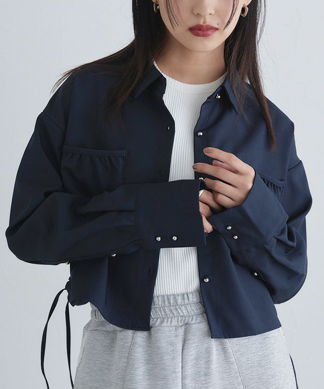 サイドドロストクロップドシャツ