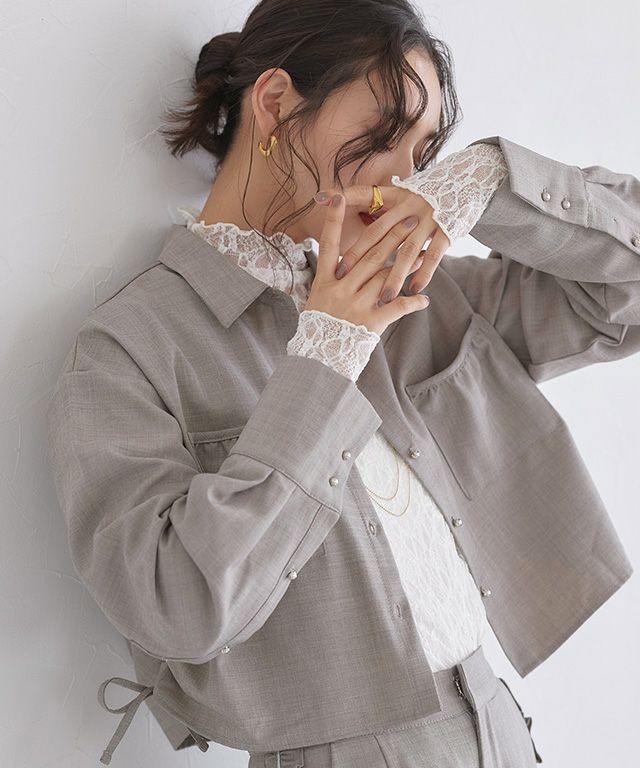 163cm / 杢グレージュ / M