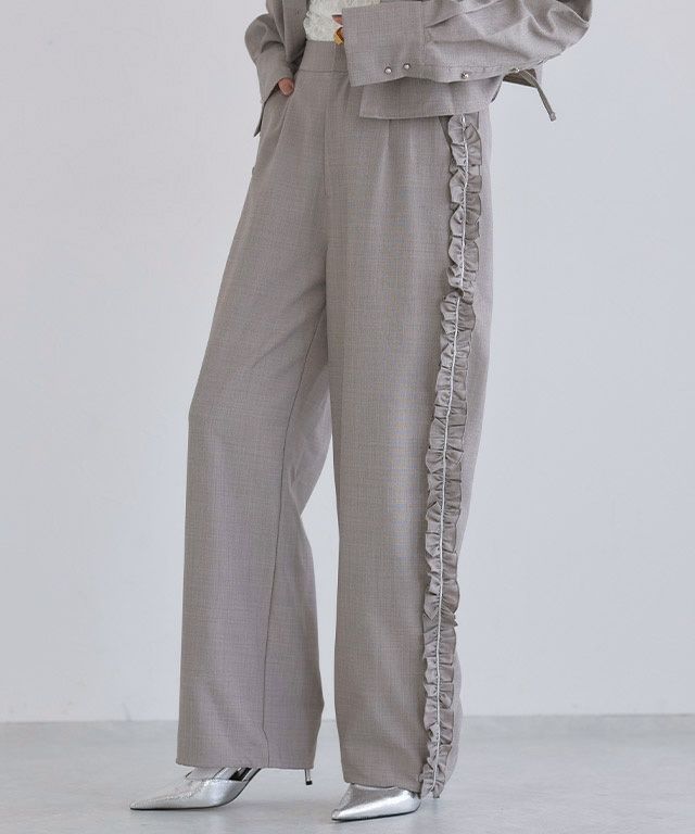 サイドフリルデザインパンツ