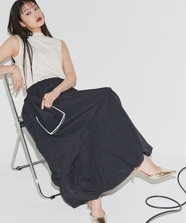 166cm / アイボリー×ブラック / M