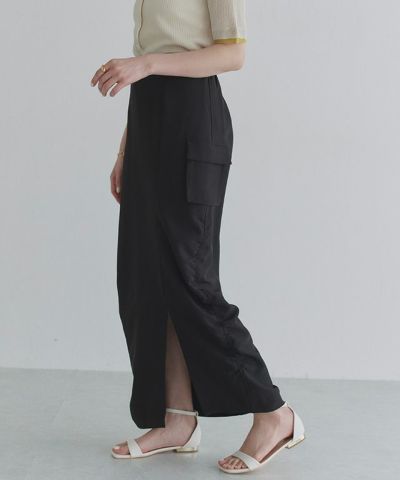 【1,000円OFFクーポン対象】[ECLAM]サイドギャザーカーゴスカート