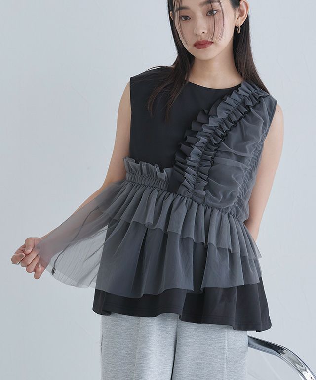 チュールデザインプルオーバー