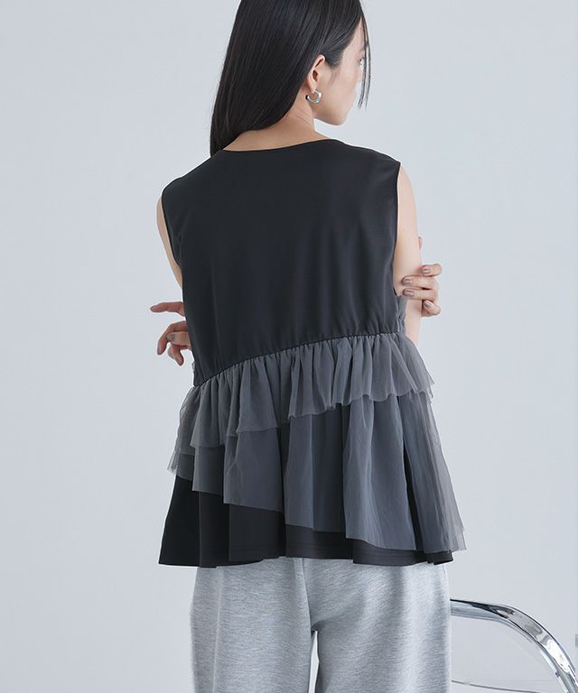 163cm / ブラック×グレー / M