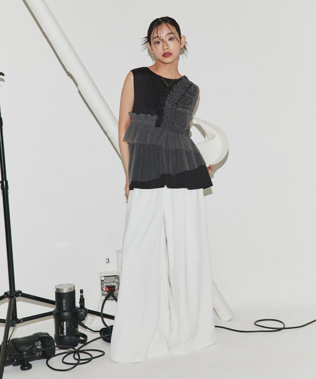 163cm / ブラック×グレー / M