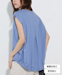 軽撥水・防汚ドロストヘムフレンチスリーブTシャツ