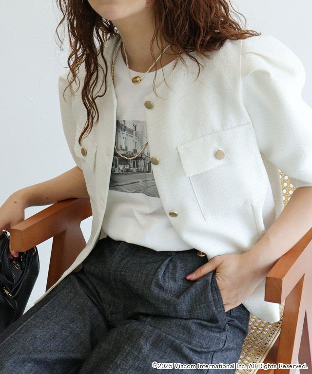 157cm / オフホワイト×シルバー / M