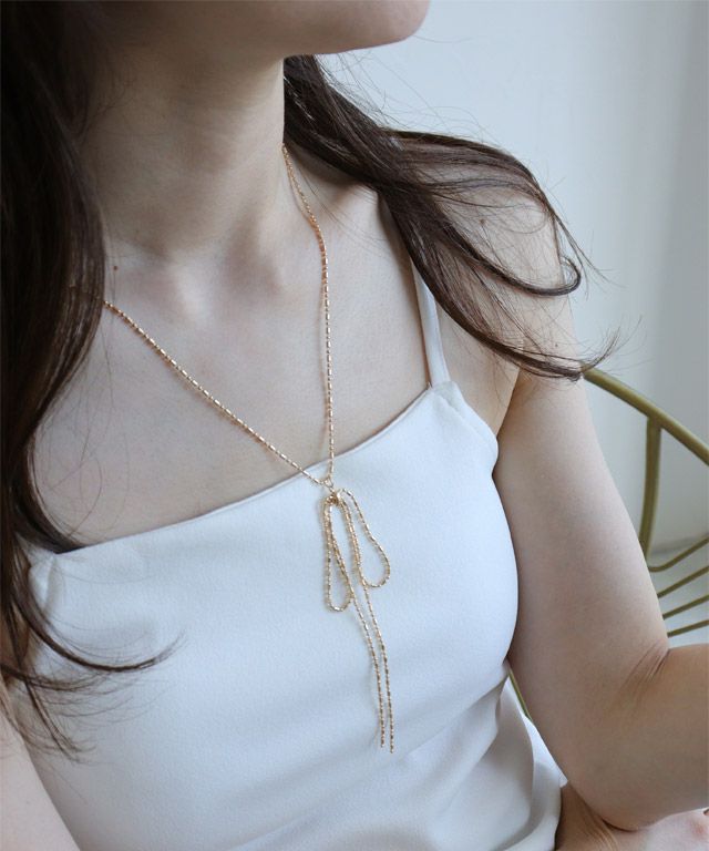 チェーンリボンネックレス