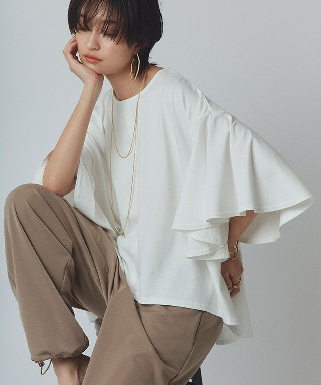 [RASW]オーバーフリルTシャツ
