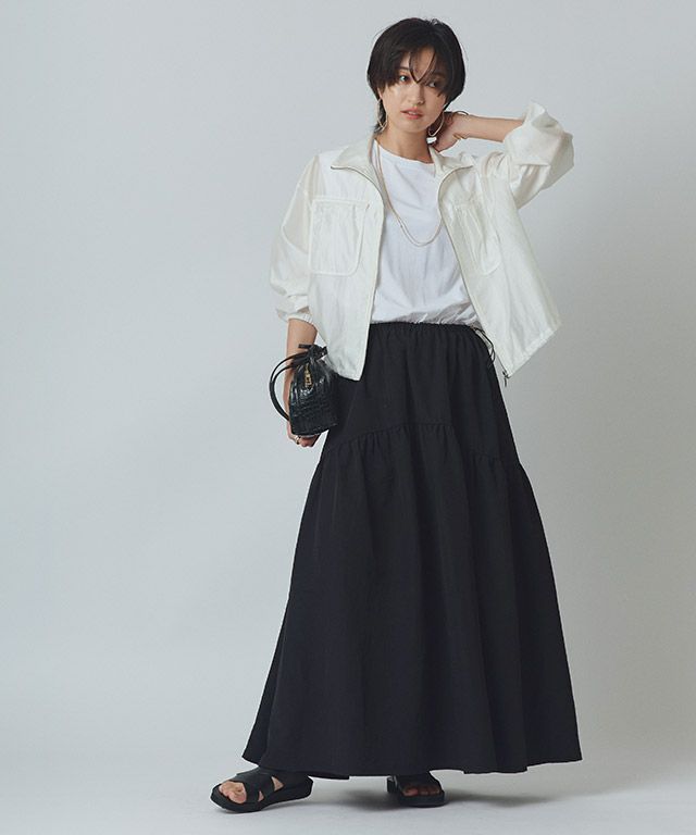 166cm / オフホワイト×ブラック / M