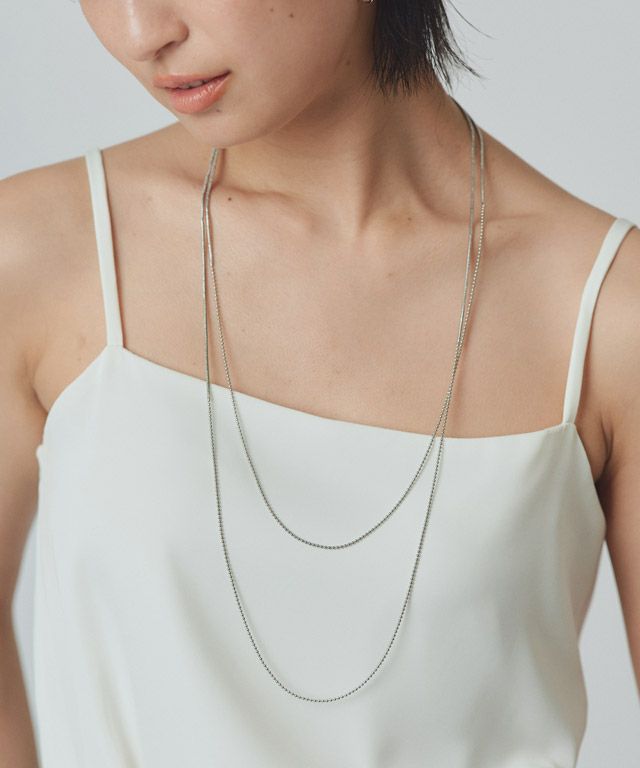 VINTAGE フォークロア ストーン装飾トップ 竹筒装飾 チェーンネックレス VINTAGE フォークロア ストーン装飾トップ 竹筒装飾 チェーン