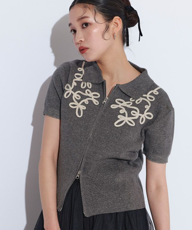 166cm / チャコール×アイボリー / F