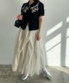 158cm / ブラック×アイボリー / F