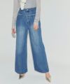 [ECLAM] フリンジデザインデニムパンツ