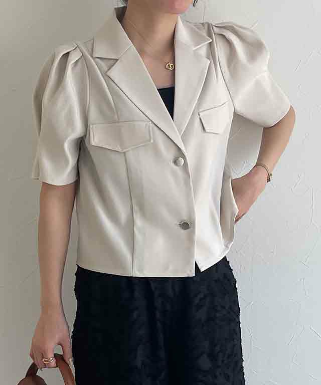 [ECLAM] パフスリーブテーラードジャケット