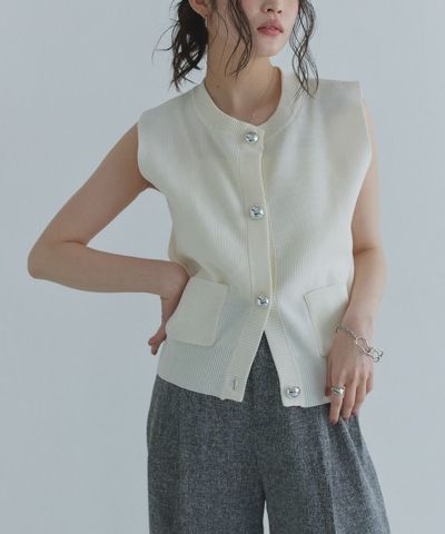 ECLAM] BIGボタンニットベスト | 【公式】Pierrot（ピエロ