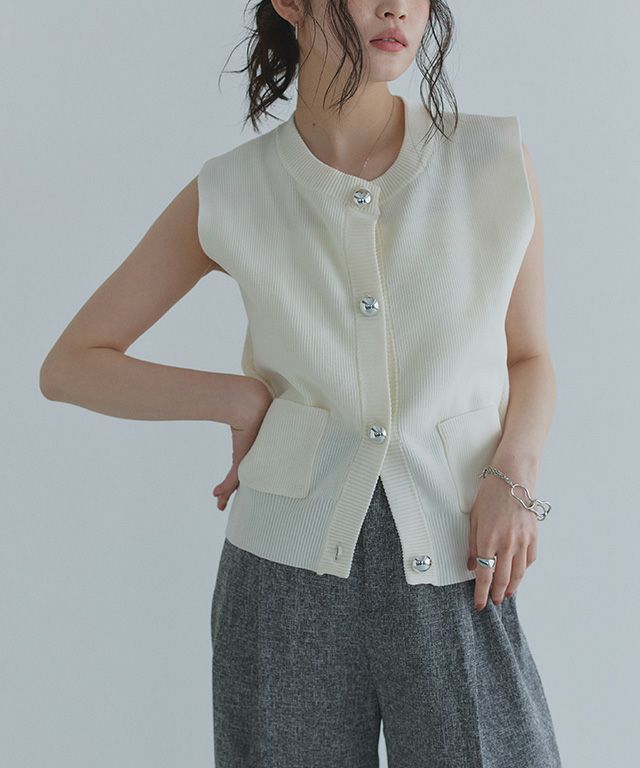 [ECLAM] BIGボタンニットベスト