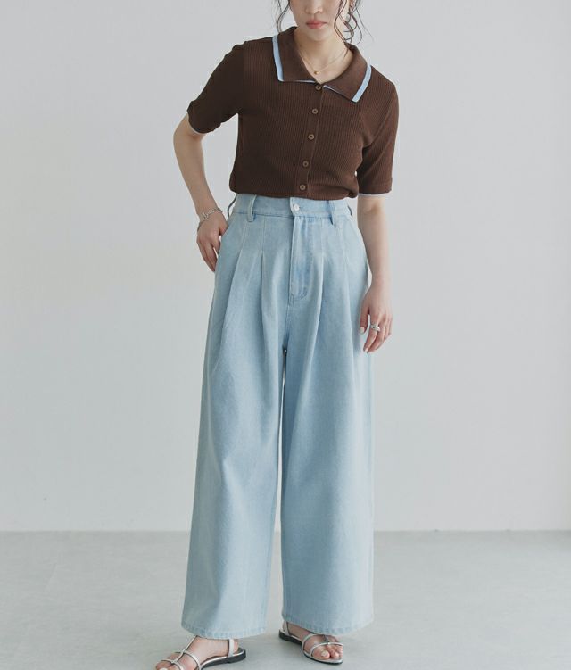 166cm / ブラウン×ブルー / M