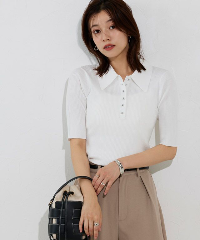 167cm / スタッズボタン / オフホワイト / M