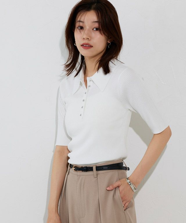 167cm / スタッズボタン / オフホワイト / M