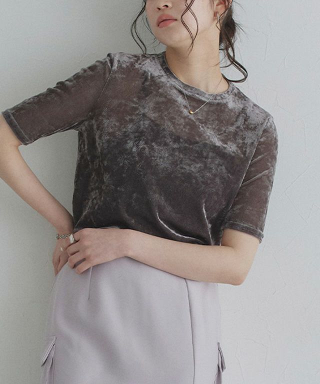  [ECLAM] シアーベロアカットソー