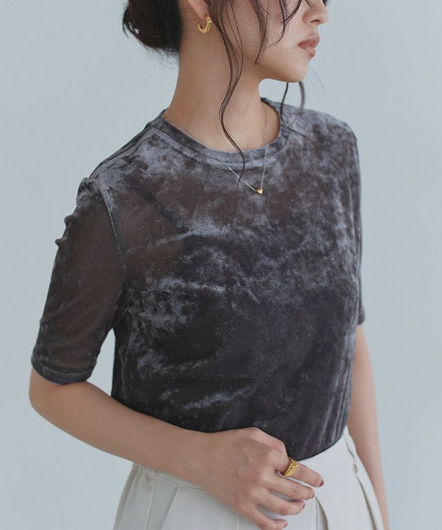  [ECLAM] シアーベロアカットソー