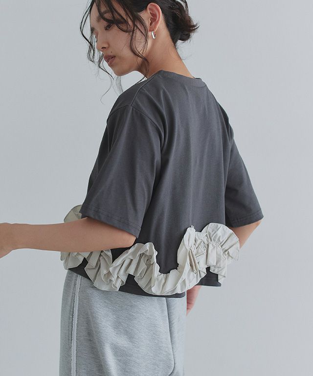 163cm / グレー×アイボリー / M