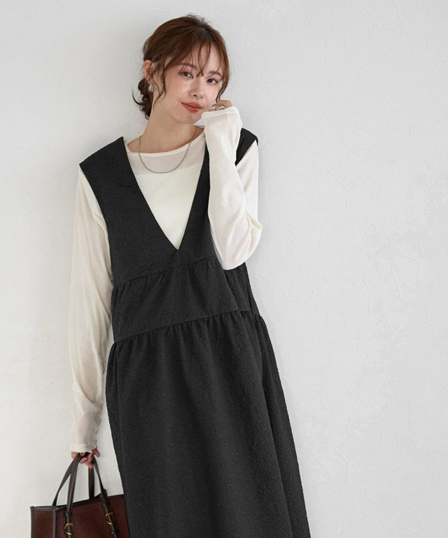 ふくれジャカードティアードジャンパースカート ◇送料無料 | 【公式