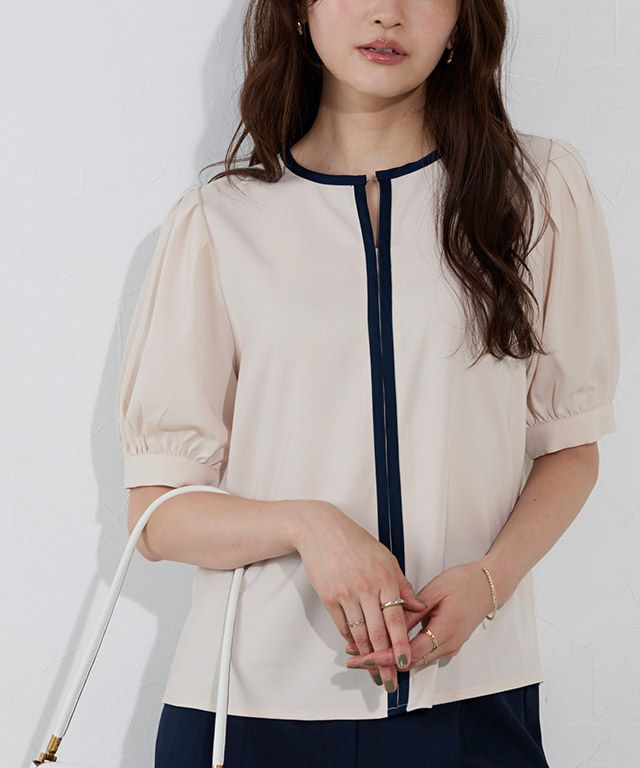 2way配色ボリューム袖ブラウス【Pierrot】
