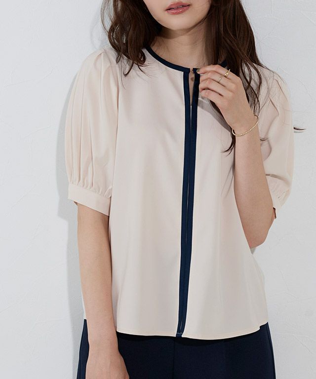 166cm / アイボリー×ネイビー / M