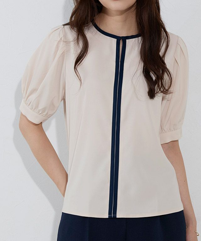 166cm / アイボリー×ネイビー / M