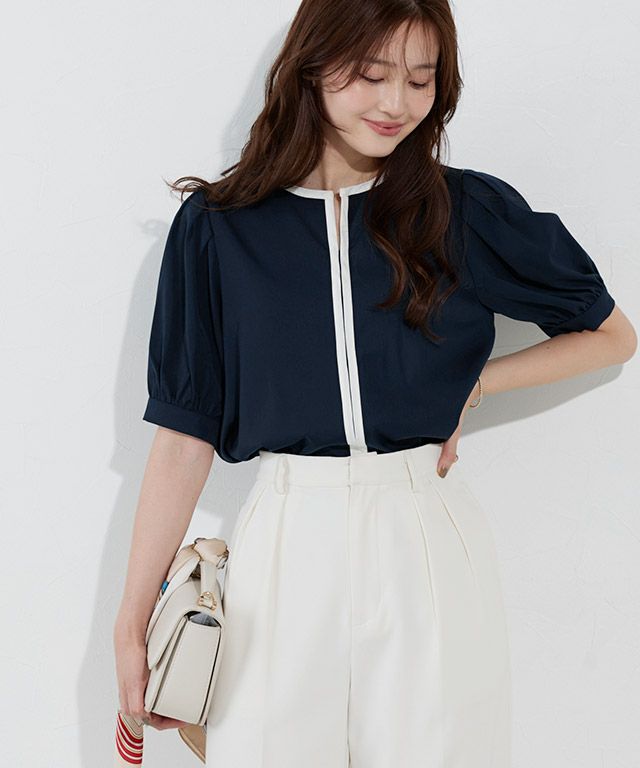 166cm / ネイビー×オフホワイト / M