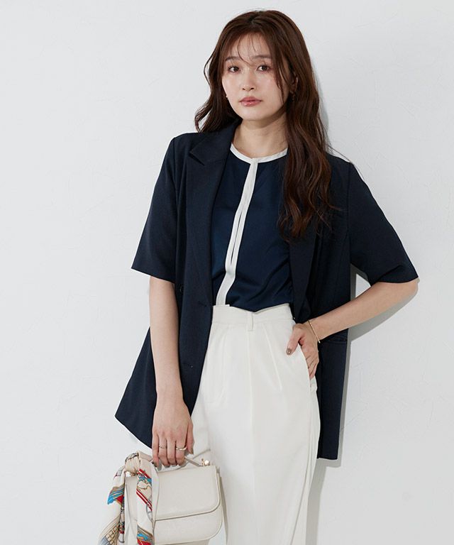 166cm / ネイビー×オフホワイト / M