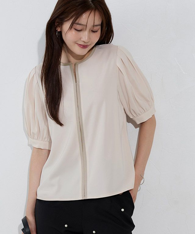 166cm / アイボリー×グレージュ / M