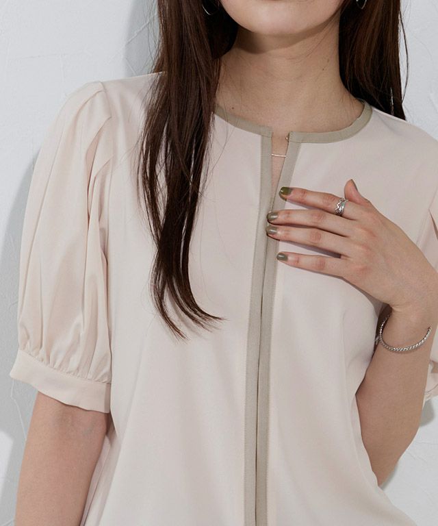 166cm / アイボリー×グレージュ / M