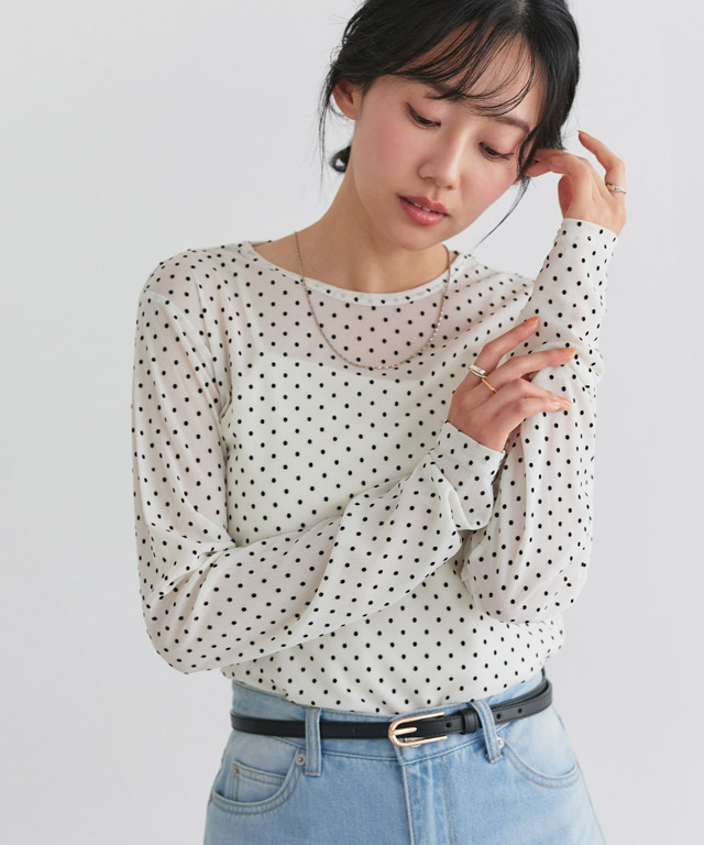 167cm / ラメ / シルバー / クルーネック / M