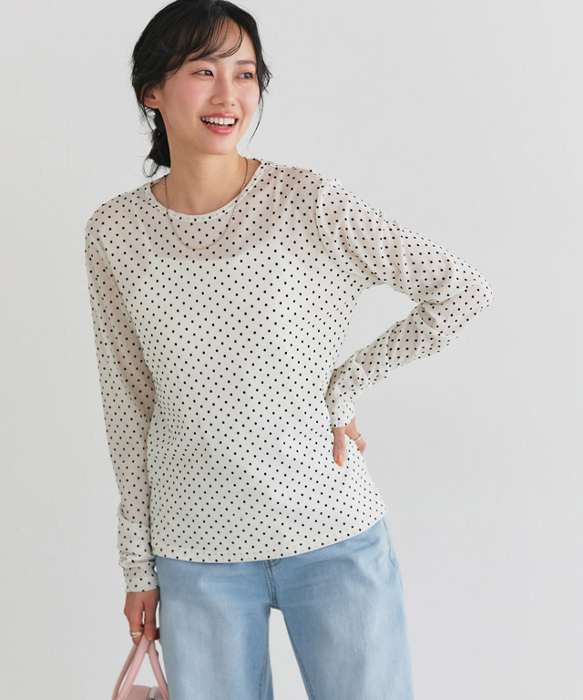 167cm / ラメ / シルバー / クルーネック / M