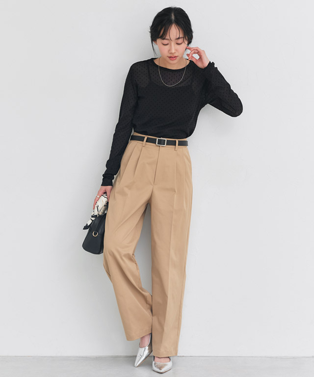 162cm / ベロア / スモークブルー / クルーネック / M