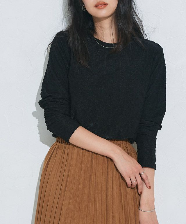 162cm / レース / ブラック / クルーネック / M