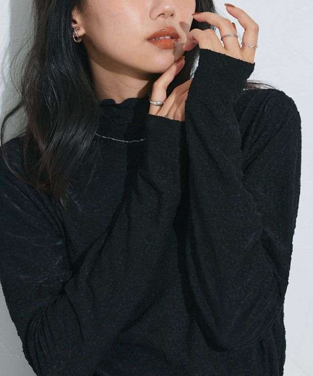 162cm / レース / ブラック / ハイネック / M