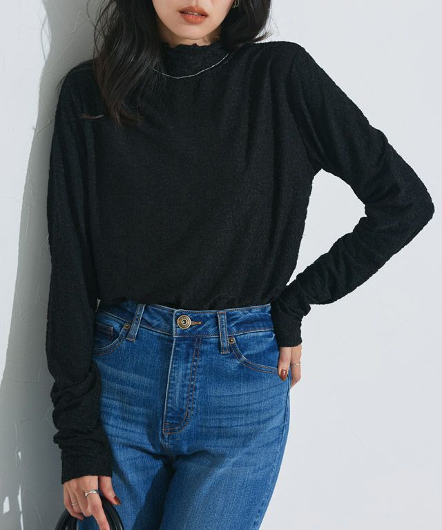 162cm / レース / ブラック / ハイネック / M