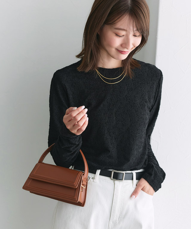 163cm / レース / アイボリー / ハイネック / M