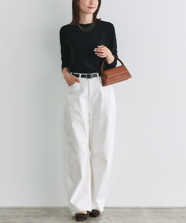 163cm / レース / アイボリー / ハイネック / M