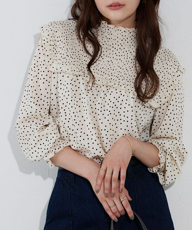 166cm / ドット / エクリュ / M