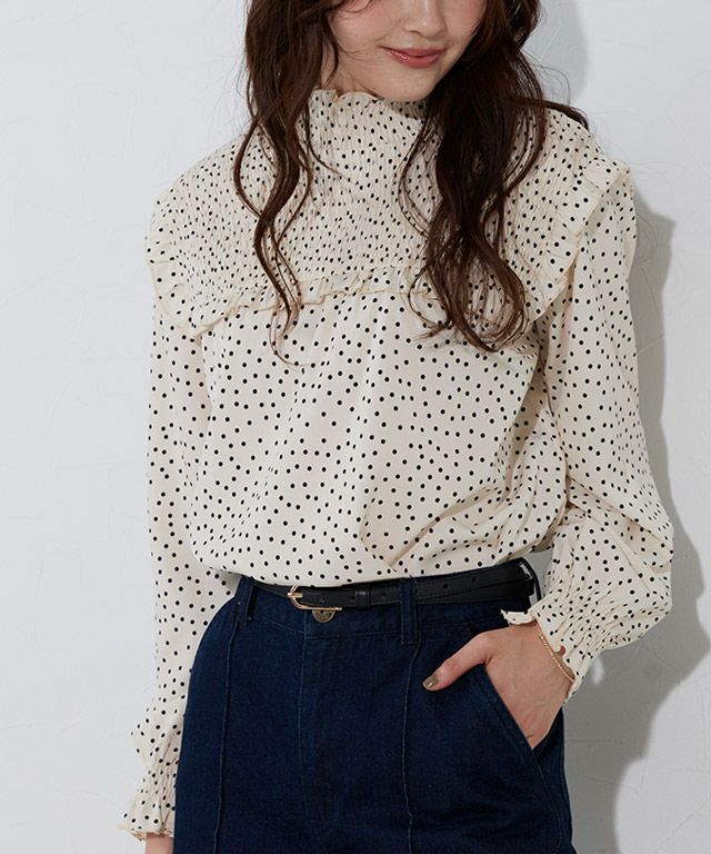 166cm / ドット / エクリュ / M