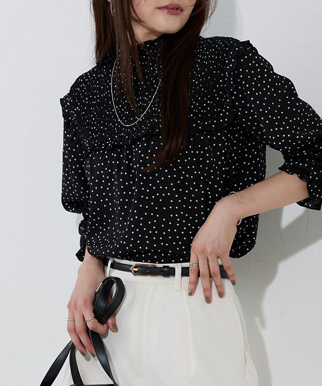 166cm / ドット / ブラック / M