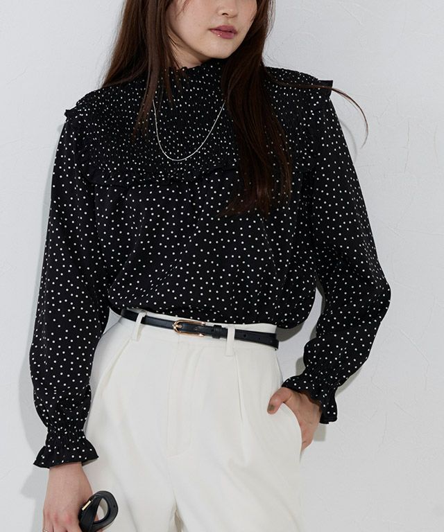 166cm / ドット / ブラック / M