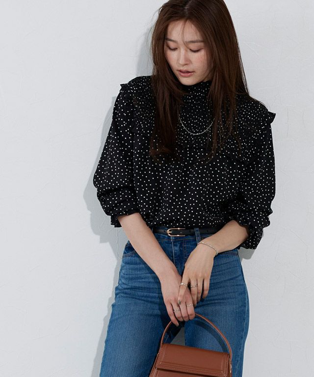 166cm / ドット / ブラック / M