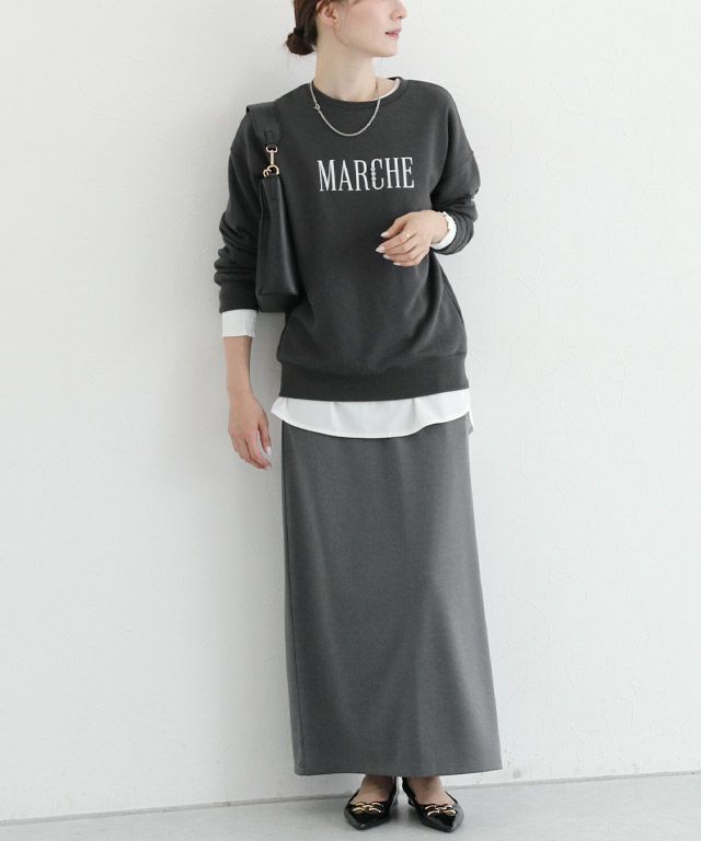 163cm / チャコール×オフホワイト / M