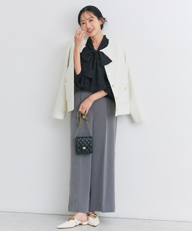 162cm / フロッキードット / ブラック / M