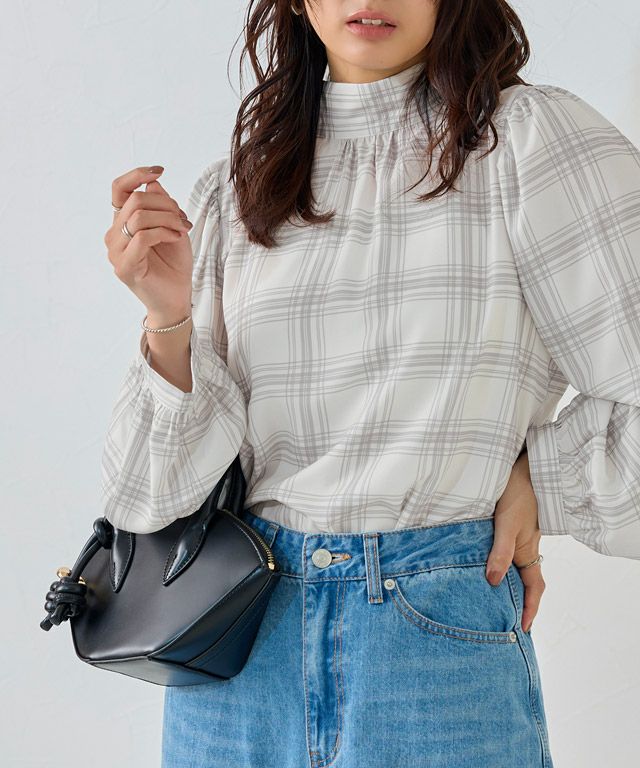 158cm / チェック / アイボリー / M